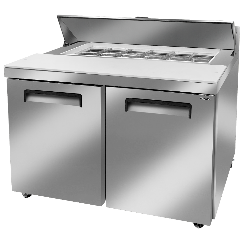 [MTR-48-FP] MESA SANDWICHERA REFRIGERADA 2 PUERTAS ACERO INOXIDABLE